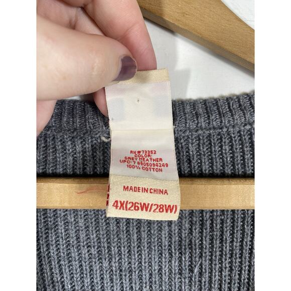 Faded Glory Y2K Cardigan Sweater 4X Babydoll Gray Knit Whimsigoth Fairy Grunge - Picture 9 of 12